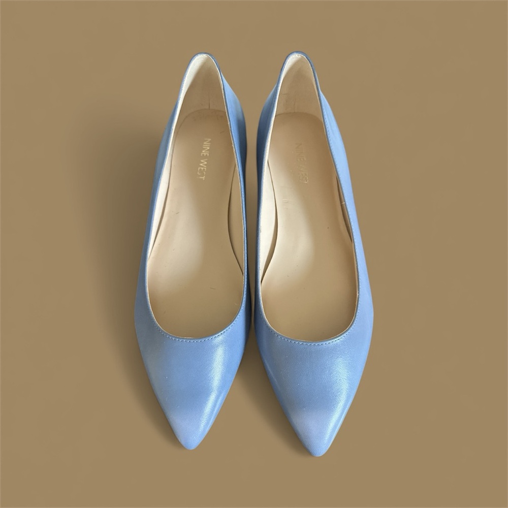 Nine West Light Blue Pointed Flats